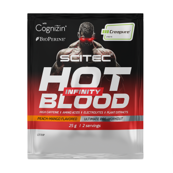 Monodose Hot Blood Infinity Scitec Nutrition pre-workout 25g Pesca Mango