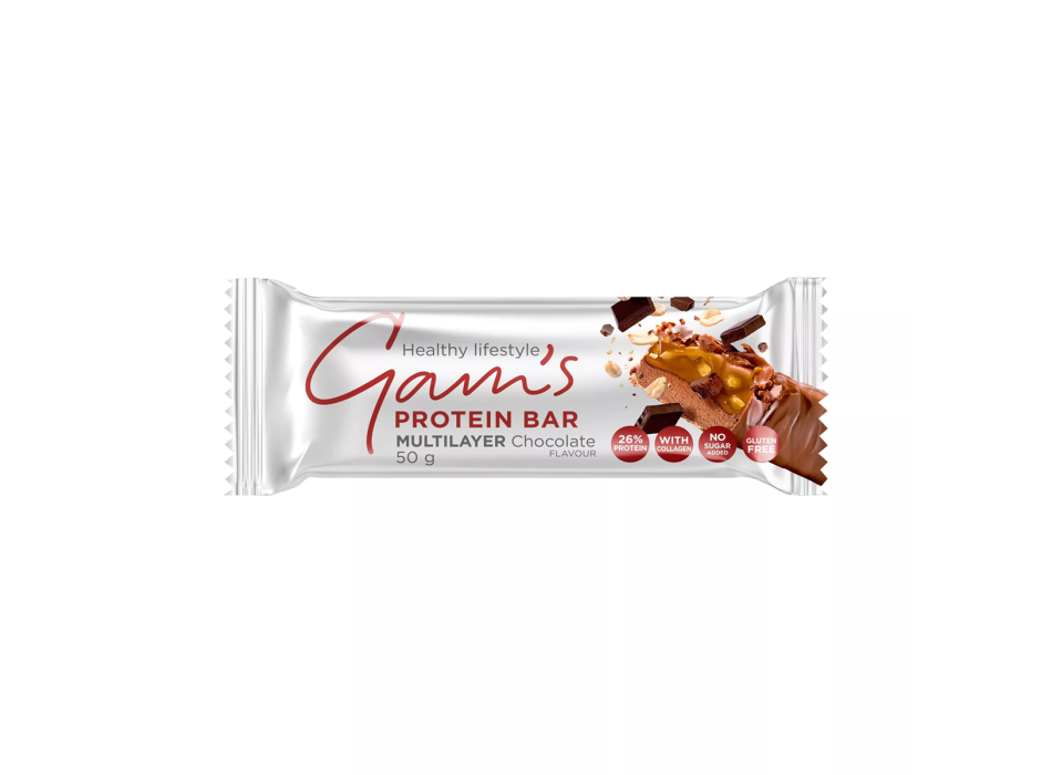 Multilayer Gams barretta proteica 50g Cioccolato