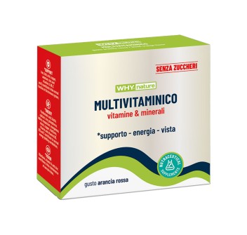 Multivitaminico Why Nature integratore vitamine minerali arancia rossa 10 buste
