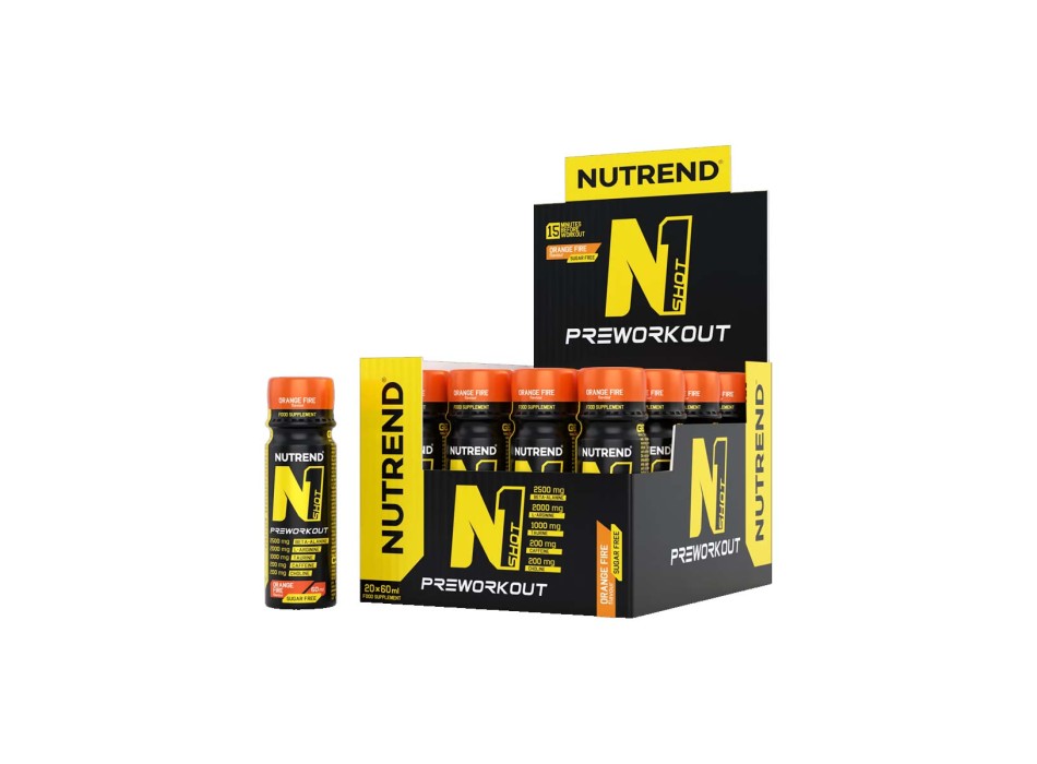 N1 Shot Nutrend 60 ml Liquido Pronto da Bere Forza Focus Orange Fire