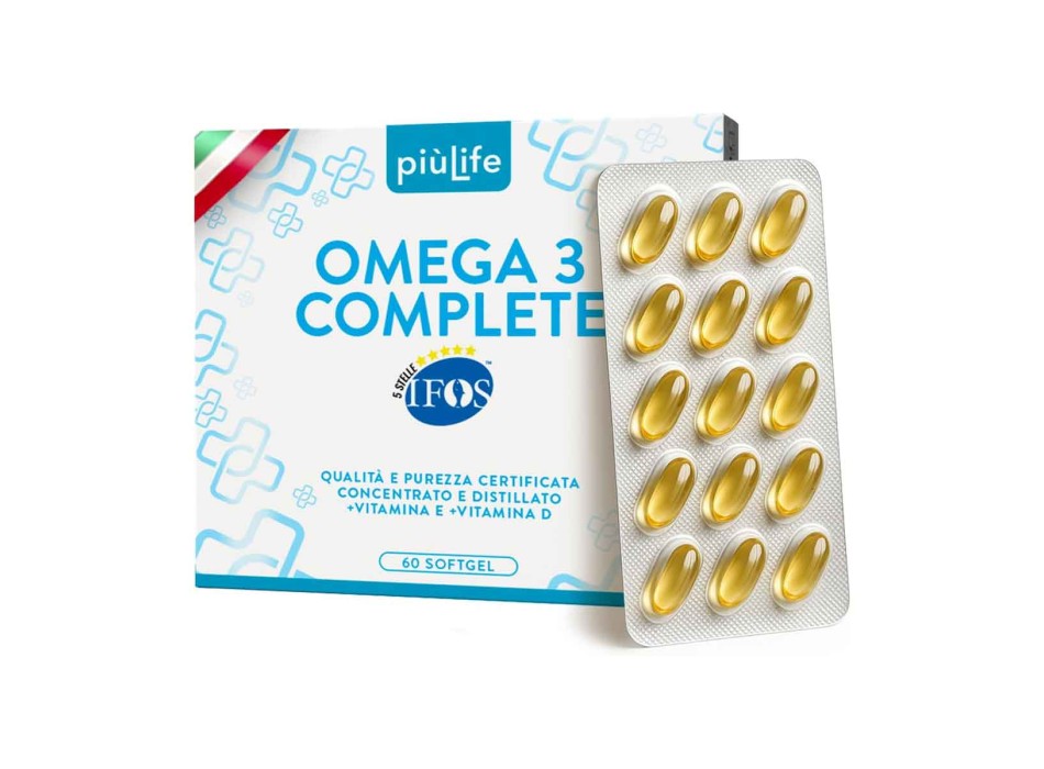 Omega 3 Complete PiùLife Olio di Pesce EPA e DHA Cuore e Vista 60softgel