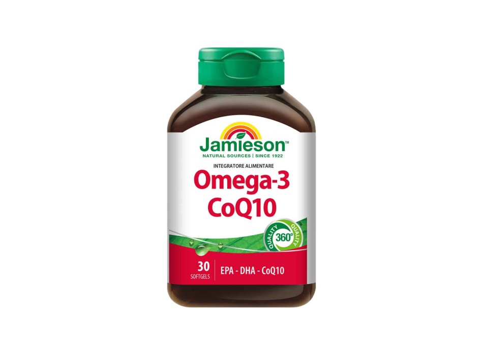 Omega-3 + CoQ10 Jamieson Integratore Olio di Pesce e Coenzima Q10 per Salute Car