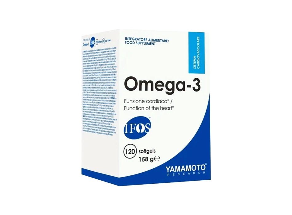 Omega-3 Yamamoto 120 softgels confezione certificata IFOS per purezza e qualità