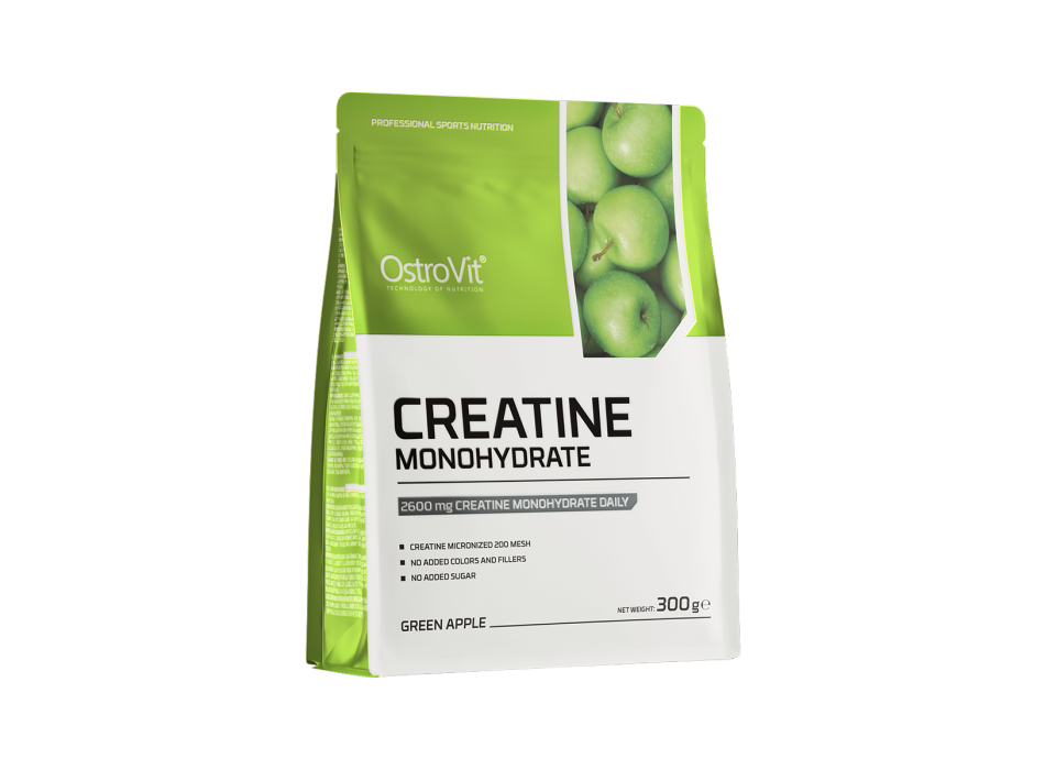 OstroVit Creatina Monoidrato integratore di creatina aromatizza 300 g Mela Verde