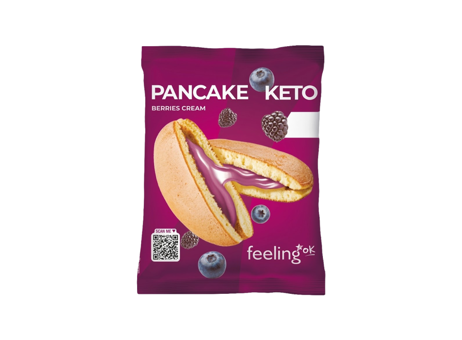 Pancake Proteico FeelingOk dolce low carb 50g frutti di bosco
