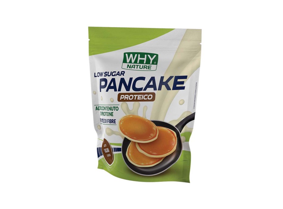 Pancake Proteico Low Sugar Why Nature preparato pancake proteici 1kg Cacao