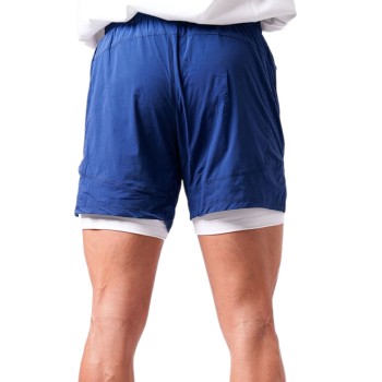 Pantaloncino Training Bombafit abbigliamento sportivo uomo Blu bianco