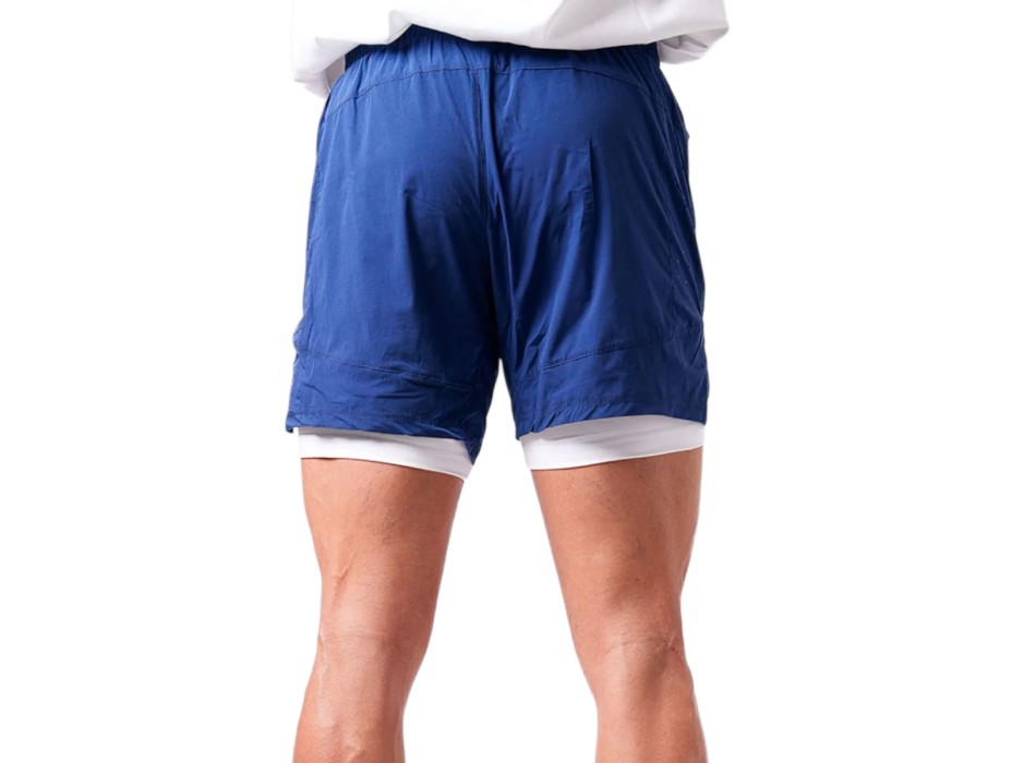 Pantaloncino Training Bombafit abbigliamento sportivo uomo Blu bianco