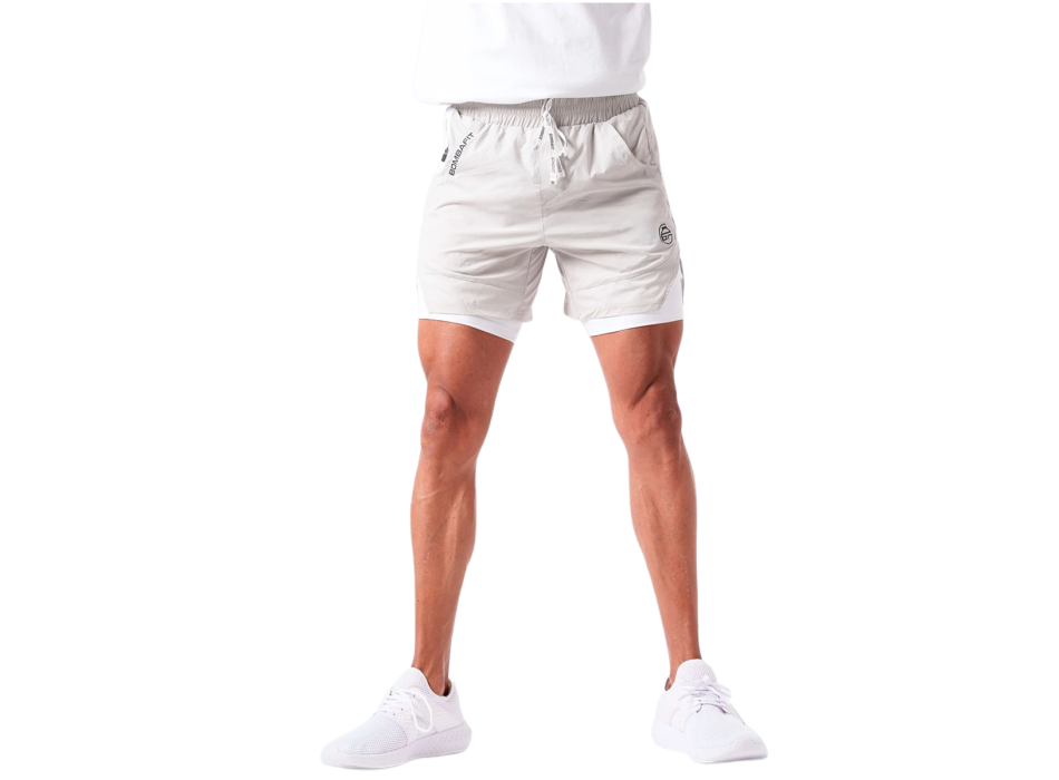 Pantaloncino Training Bombafit abbigliamento sportivo uomo Grigio