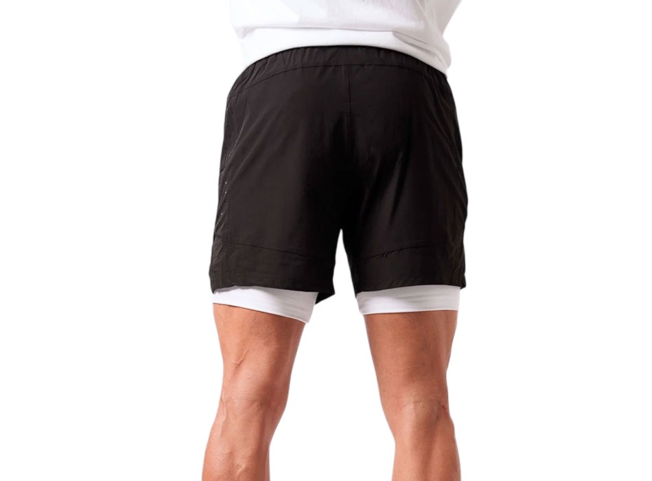 Pantaloncino Training Bombafit abbigliamento sportivo uomo nero e bianco