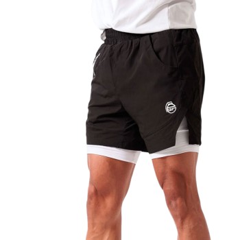 Pantaloncino Training Bombafit abbigliamento sportivo uomo nero e bianco