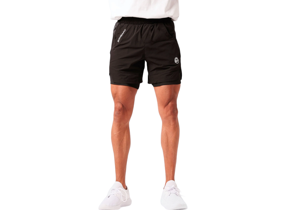 Pantaloncino Training Bombafit abbigliamento sportivo uomo nero
