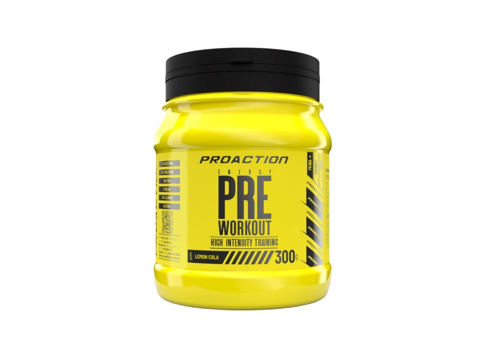 Pre-Workout ProAction 300g Energetico con Arginina e Caffeina Lemon Cola
