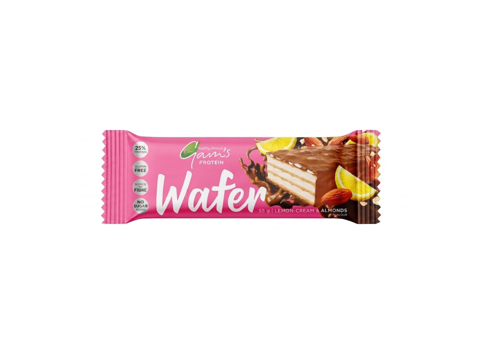 Protein Wafers Gams wafer proteico 55g Crema al limone e Mandorle