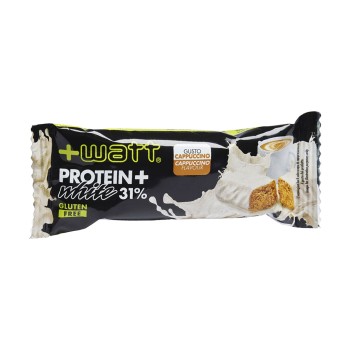 Protein+ White 40g +Watt barretta proteica cioccolato bianco Cappuccino