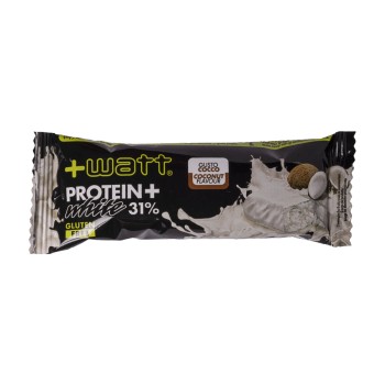Protein+ White 40g +Watt barretta proteica cioccolato bianco Cocco