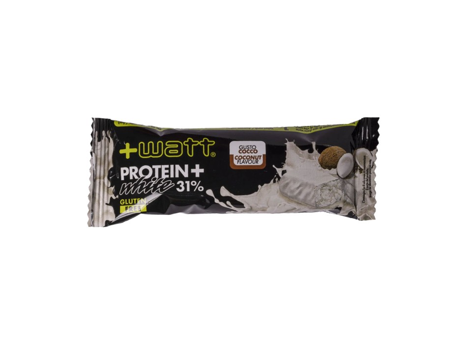 Protein+ White 40g +Watt barretta proteica cioccolato bianco Cocco