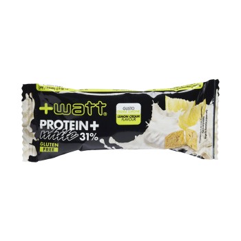 Protein+ White 40g +Watt barretta proteica cioccolato bianco Crema e Limone