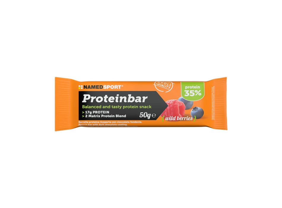 ProteinBar NAMEDSPORT 50g Barretta Proteica Massa Muscolare Recupero Frutti di B