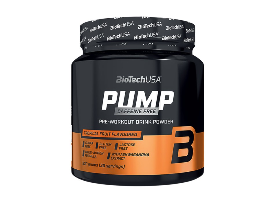 Pump Caffeine Free BioTechUSA pre-workout polvere senza caffeina frutti tropical