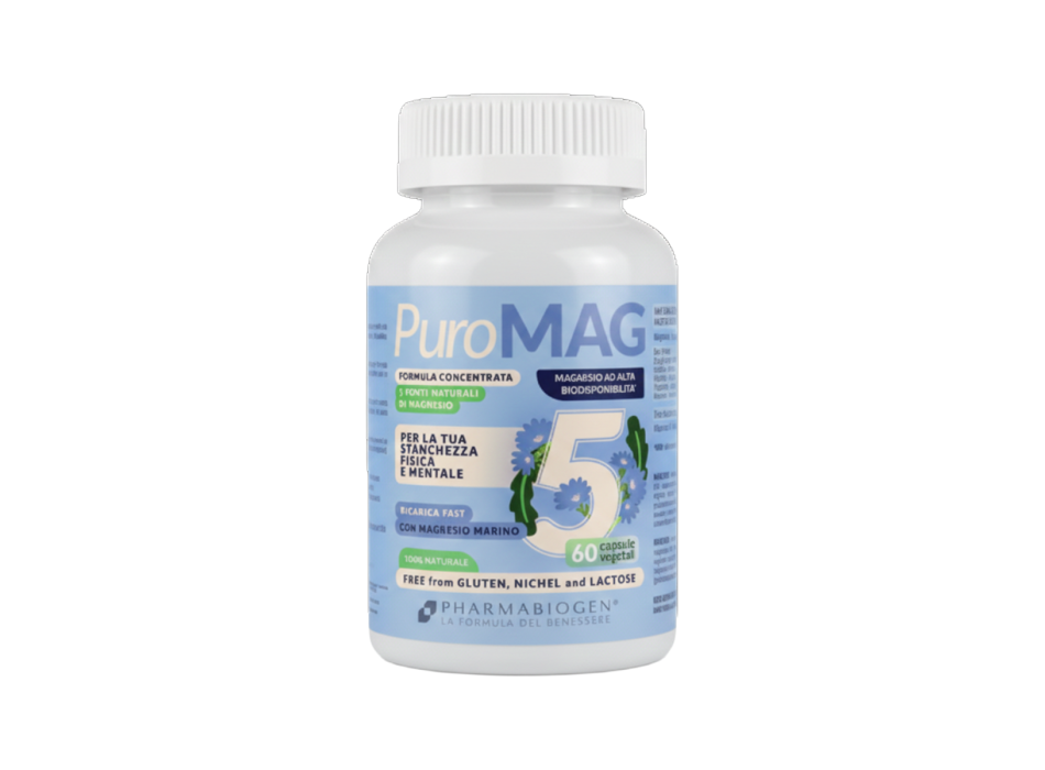 Puromag5 Pharmabiogen integratore Magnesio 5 fonti 60 capsule