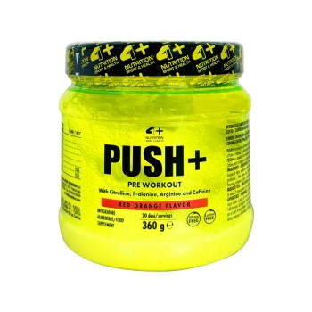 PUSH+ 360g 4+ Nutrition integratore pre workout polvere energia arancia rossa