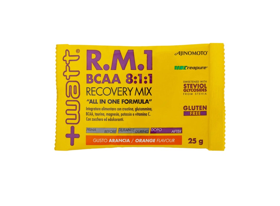 R.M. 1 BCAA 8:1:1 Recovery Mix 25g +Watt bustina monodose Arancia