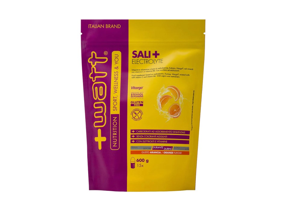 Sali+ Electrolyte +Watt integratore sali minerali carboidrati 600g Arancia