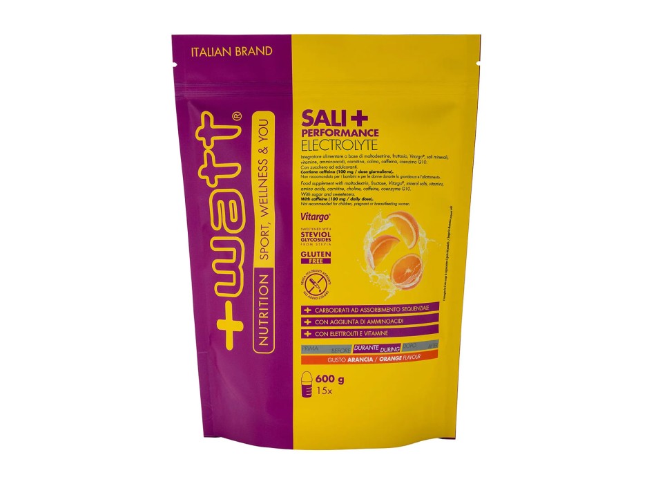 Sali+ Performance Electrolyte +Watt sali minerali carboidrati 600g Arancia