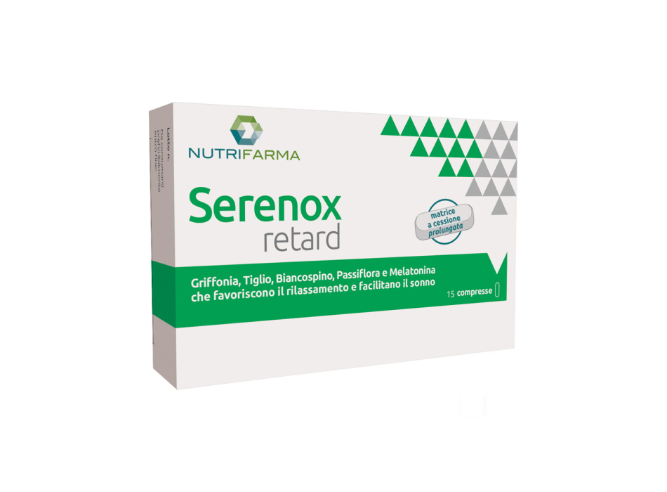 Serenox Retard Nutrifarma sonno prolungato rilassamento riposo notturno 15cpr