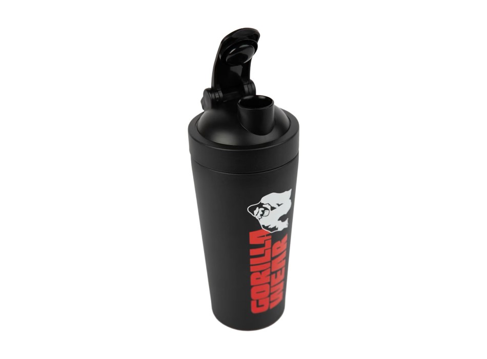 Shaker professionale Gorilla Wear in metallo argento da 740ml con logo nero tap