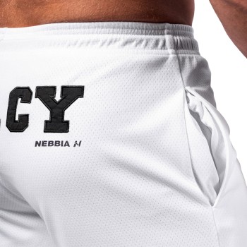 Shorts First Pick Nebbia Pantaloncini Fitness Uomo Leggeri Bianco