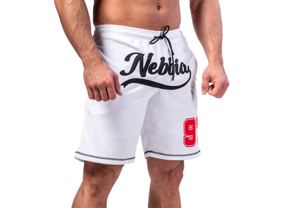 Shorts First Pick Nebbia Pantaloncini Fitness Uomo Leggeri Bianco