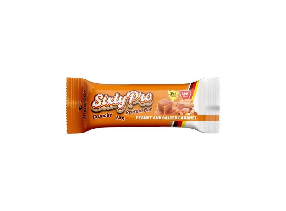 SixtyPro Anderson Research barretta proteica 24g proteine arachidi e caramello