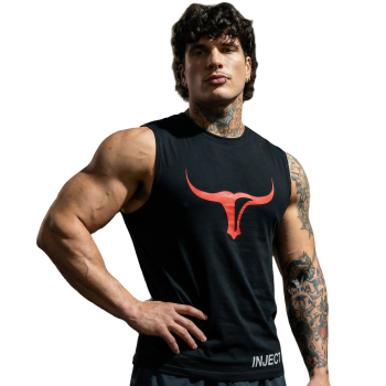 Sleeveless Muscle Black T-Shirt Inject Nutrition canotta sportiva palestra