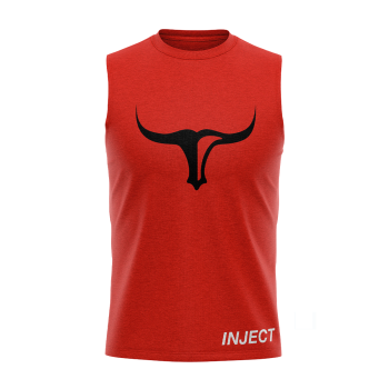 Sleeveless Muscle Red T-Shirt Inject Nutrition canotta sportiva palestra 1pz