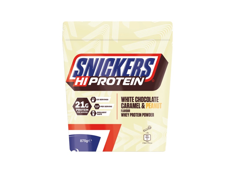Snickers Hi-Protein Mars Proteine del Siero del Latte Arachidi Caramello Bianco 