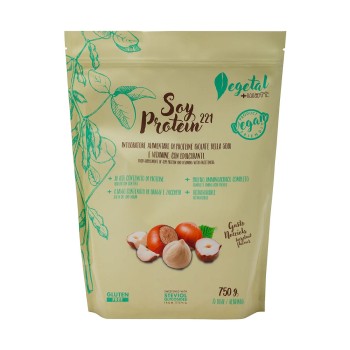 Soy Protein 221 +Watt proteine isolate della soia vegan 750g Nocciola