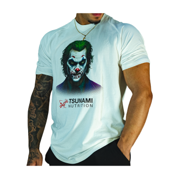T-shirt Bad Smile Bianca Tsunami Nutrition abbigliamento uomo bianca