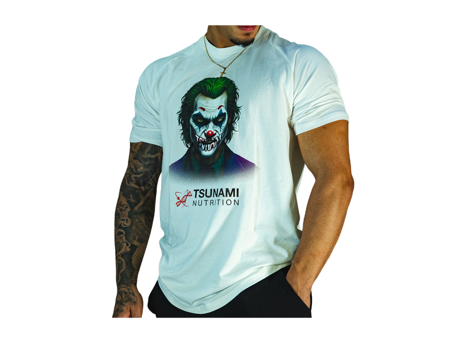 T-shirt Bad Smile Bianca Tsunami Nutrition abbigliamento uomo bianca