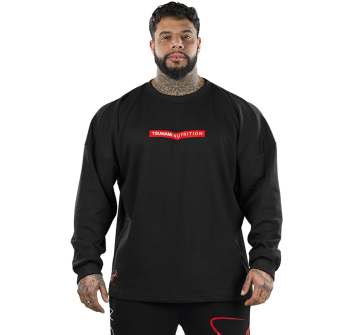 T-shirt Box Logo Oversize Manica Lunga Tsunami Nutrition abbigliamento uomo nera