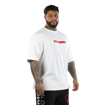 T-shirt Box Logo Oversize Tsunami Uomo Bianco