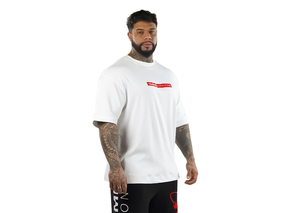 T-shirt Box Logo Oversize Tsunami Uomo Bianco