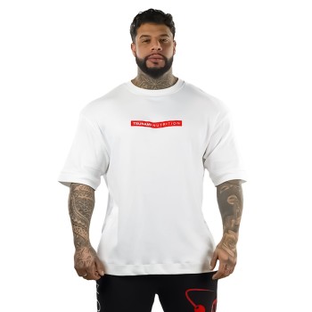 T-shirt Box Logo Oversize Tsunami Uomo Bianco