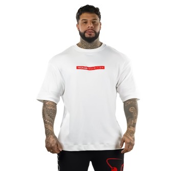 T-shirt Box Logo Oversize Tsunami Uomo Bianco