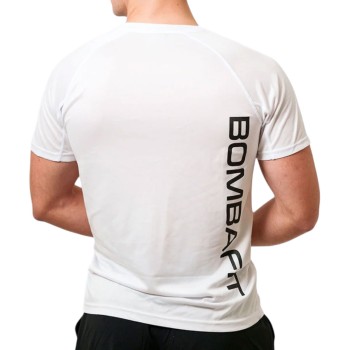 T-shirt Fly Bombafit maglietta tecnica palestra logo BOMBAFIT bianco