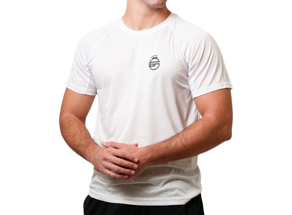 T-shirt Fly Bombafit maglietta tecnica palestra logo BOMBAFIT bianco