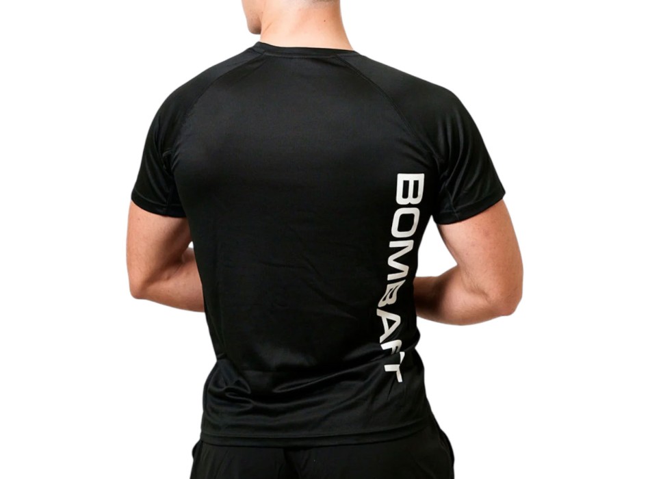 T-shirt Fly Bombafit maglietta tecnica palestra logo BOMBAFIT nero