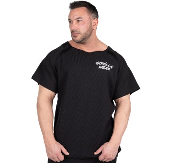 Top da allenamento da uomo Gorilla Wear Augustine Old School nero maglietta