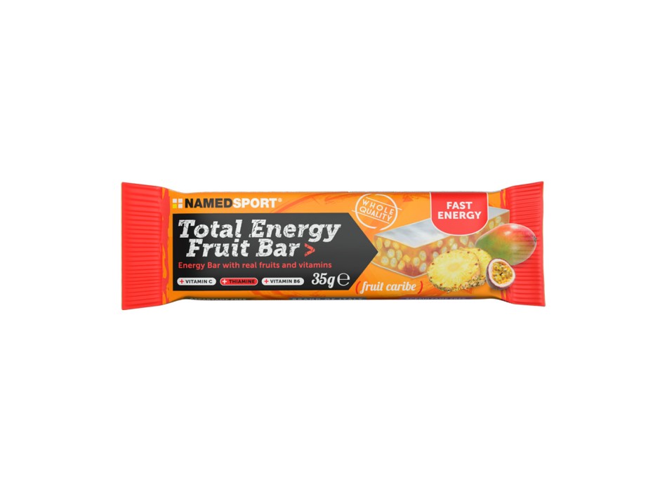 Total Energy Fruit Bar NAMEDSPORT Barretta Energetica Frutta Cereali Mango Anana